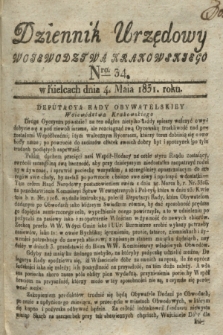 Dziennik Urzędowy Woiewodztwa Krakowskiego. 1831, Nro. 34 (4 maia)