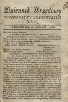 Dziennik Urzędowy Woiewodztwa Krakowskiego. 1831, Nro. 36 (11 maja)