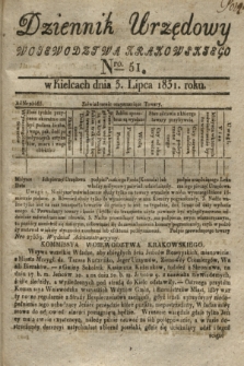 Dziennik Urzędowy Woiewodztwa Krakowskiego. 1831, Nro. 51 (3 lipca)