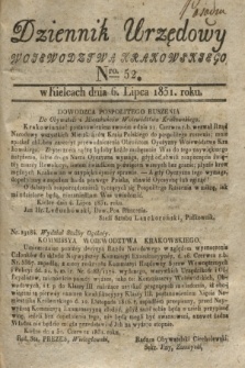 Dziennik Urzędowy Woiewodztwa Krakowskiego. 1831, Nro. 52 (6 lipca)