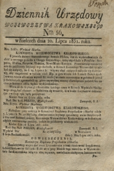 Dziennik Urzędowy Woiewodztwa Krakowskiego. 1831, Nro. 56 (20 lipca)