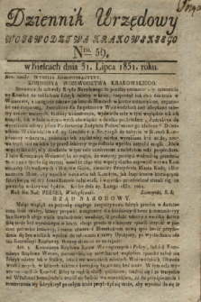 Dziennik Urzędowy Woiewodztwa Krakowskiego. 1831, Nro. 59 (31 lipca)
