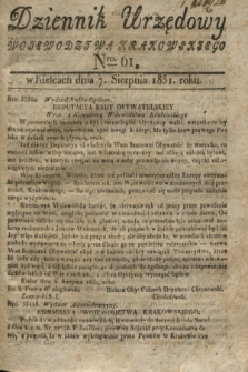 Dziennik Urzędowy Woiewodztwa Krakowskiego. 1831, Nro. 61 (7 sierpnia)
