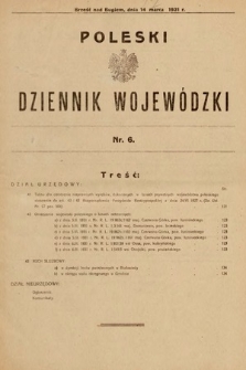 Poleski Dziennik Wojewódzki. 1931, nr 6