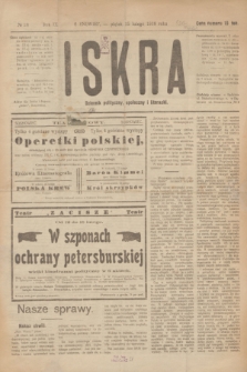 Iskra : dziennik polityczny, społeczny i literacki. R.9, № 38 (15 lutego 1918)