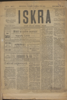 Iskra : dziennik polityczny, społeczny i literacki. R.10, № 74 (1 kwietnia 1919)