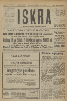 Iskra : dziennik polityczny, społeczny i literacki. R.10, № 86 (15 kwietnia 1919)