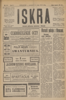 Iskra : dziennik polityczny, społeczny i literacki. R.10, № 106 (15 maja 1919)