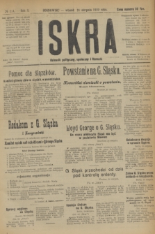 Iskra : dziennik polityczny, społeczny i literacki. R.10, № 183 (26 sierpnia 1919)