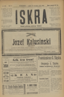 Iskra : dziennik polityczny, społeczny i literacki. R.10, № 186 (29 sierpnia 1919)