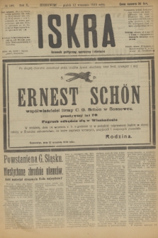 Iskra : dziennik polityczny, społeczny i literacki. R.10, № 199 (12 września 1919)