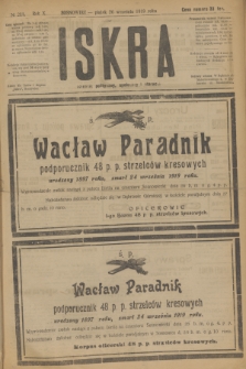 Iskra : dziennik polityczny, społeczny i literacki. R.10, № 211 (26 września 1919)
