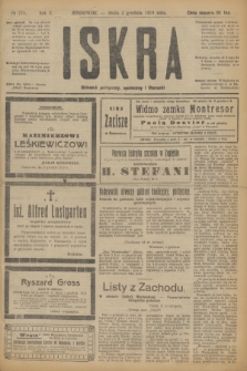 Iskra : dziennik polityczny, społeczny i literacki. R.10, № 271 (3 grudnia 1919)