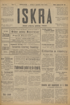 Iskra : dziennik polityczny, społeczny i literacki. R.10, № 274 (6 grudnia 1919)