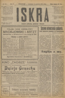 Iskra : dziennik polityczny, społeczny i literacki. R.10, № 281 (14 grudnia 1919) + dod.