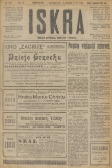 Iskra : dziennik polityczny, społeczny i literacki. R.10, № 282 (15 grudnia 1919)