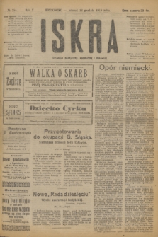 Iskra : dziennik polityczny, społeczny i literacki. R.10, № 284 (16 grudnia 1919)
