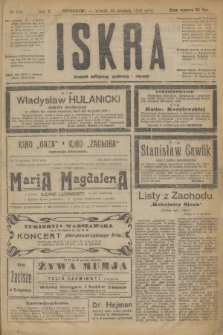 Iskra : dziennik polityczny, społeczny i literacki. R.10, № 296 (30 grudnia 1919)