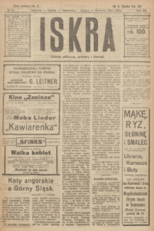 Iskra : dziennik polityczny, społeczny i literacki. R.12, № 89 (11 czerwca 1921)