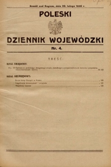 Poleski Dziennik Wojewódzki. 1932, nr 4