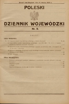 Poleski Dziennik Wojewódzki. 1932, nr 5