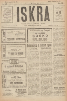 Iskra : dziennik polityczny, społeczny i literacki. R.12, nr 160 (7 września 1921)