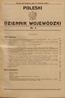 Poleski Dziennik Wojewódzki. 1932, nr 7