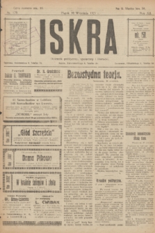 Iskra : dziennik polityczny, społeczny i literacki. R.12, nr 179 (30 września 1921)