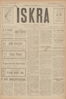 Iskra : dziennik polityczny, społeczny i literacki. R.12, nr 181 (2 października 1921)