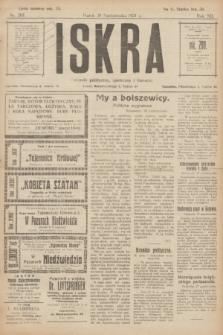 Iskra : dziennik polityczny, społeczny i literacki. R.12, nr 203 (28 października 1921)