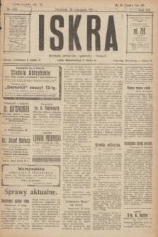 Iskra : dziennik polityczny, społeczny i literacki. R.12, nr 222 (20 listopada 1921)