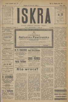 Iskra : dziennik polityczny, społeczny i literacki. R.13, nr 5 (6 stycznia 1922)