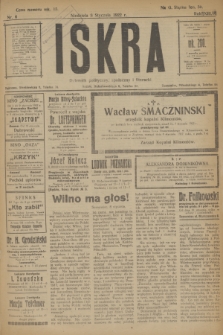 Iskra : dziennik polityczny, społeczny i literacki. R.13, nr 6 (8 stycznia 1922)