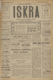 Iskra : dziennik polityczny, społeczny i literacki. R.13, nr 44 (23 lutego 1922)