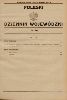 Poleski Dziennik Wojewódzki. 1932, nr 14