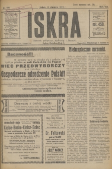 Iskra : dziennik polityczny, społeczny i literacki. R.13, nr 179 (12 sierpnia 1922)