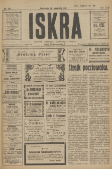Iskra : dziennik polityczny, społeczny i literacki. R.13, nr 201 (10 września 1922) + wkładka