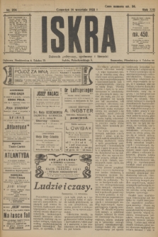 Iskra : dziennik polityczny, społeczny i literacki. R.13, nr 204 (14 września 1922)
