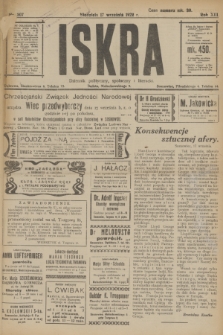 Iskra : dziennik polityczny, społeczny i literacki. R.13, nr 207 (17 września 1922)