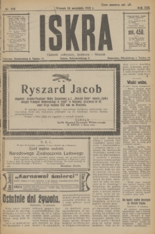 Iskra : dziennik polityczny, społeczny i literacki. R.13, nr 208 (19 września 1922)