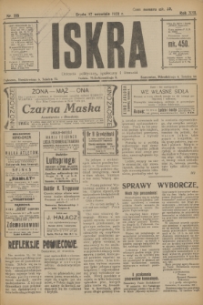 Iskra : dziennik polityczny, społeczny i literacki. R.13, nr 215 (27 września 1922)