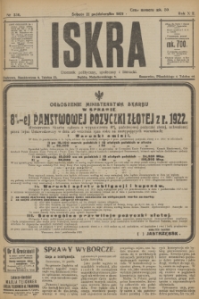 Iskra : dziennik polityczny, społeczny i literacki. R.13, nr 236 (21 pazdziernika 1922)