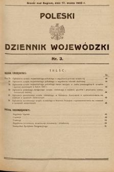 Poleski Dziennik Wojewódzki. 1933, nr 3