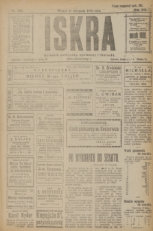Iskra : dziennik polityczny, społeczny i literacki. R.13, nr 255 (14 listopada 1922)