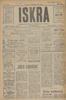 Iskra : dziennik polityczny, społeczny i literacki. R.13, nr 256 (15 listopada 1922)