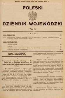 Poleski Dziennik Wojewódzki. 1933, nr 4