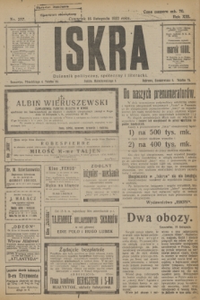 Iskra : dziennik polityczny, społeczny i literacki. R.13, nr 257 (16 listopada 1922) + wkładka