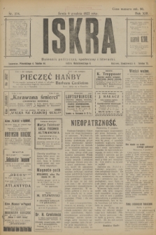 Iskra : dziennik polityczny, społeczny i literacki. R.13, nr 274 (6 grudnia 1922)