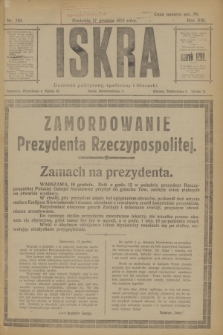 Iskra : dziennik polityczny, społeczny i literacki. R.13, nr 283 (17 grudnia 1922) + wkładka