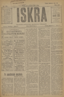 Iskra : dziennik polityczny, społeczny i literacki. R.13, nr 285 (20 grudnia 1922)